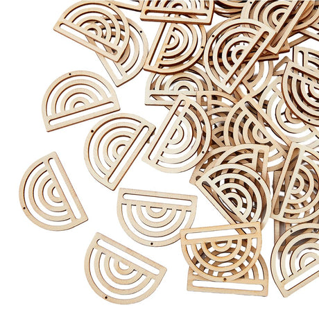 SUPERFINDINGS 100Pcs Macrame Earring Blanks Wood Earring Findings Rainbow Unfinished Earrings Pendants for Women DIY Craft Necklaces Earrings Jewelry SUPERFINDINGS