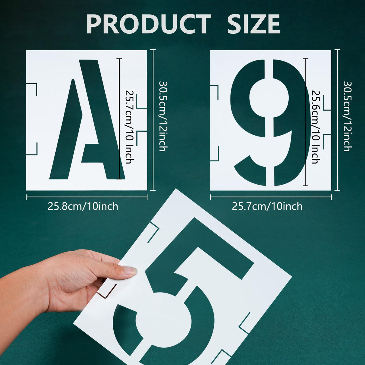 12 Inch Number Stencils Reusable Number Templates Interlocking Stencil Kit Plastic Large Size Number Stencils for Wood Wall Paper Fabric Glass Yushanju