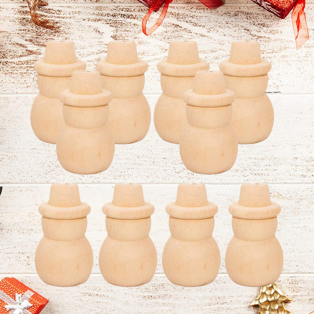 Happyyami 20 Pcs Wooden Dolls to Paint DIY Peg Doll Christmas Art for Kids Desktop Miniature Pine Tree Snowman Figurines Unfinished Peg Wooden Happyyami