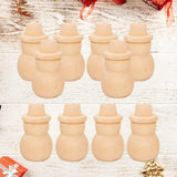 Happyyami 20 Pcs Wooden Dolls to Paint DIY Peg Doll Christmas Art for Kids Desktop Miniature Pine Tree Snowman Figurines Unfinished Peg Wooden Happyyami