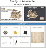 ROKR 3D Puzzles for Adults,Wooden Marble Run,3D Wooden Puzzles for Adults Kids Ages 12-14,Wood Puzzles Adult,Model Kits for Adults,STEM Projects for ROKR