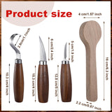 Gisafai 15 Pcs Spoon Carving Kit Wood Whittling Kit Includes 3 Wood Carving Knife 8 Wooden Spoon Blank and Gloves, Unfinished Wood Carving Spoon Kit Gisafai