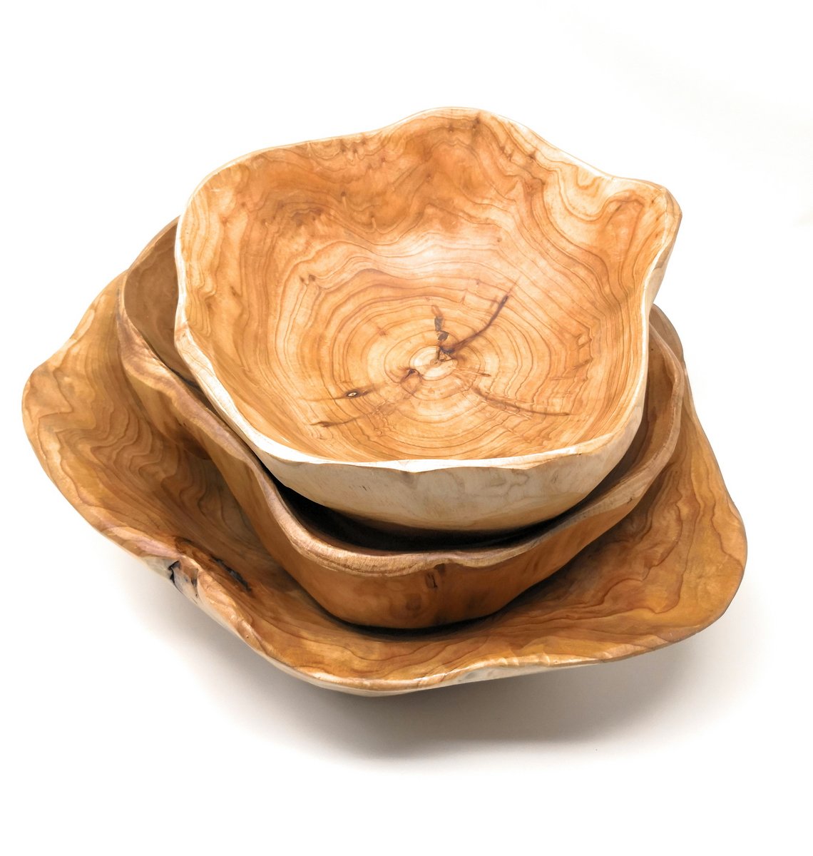 THY COLLECTIBLES Wooden Bowl Handmade Storage Natural Root Wood Crafts Bowl Fruit Salad Serving Bowls (Medium 10"-12") THY COLLECTIBLES