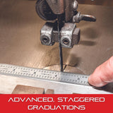 Starrett Spring Tempered Steel Rule with Satin Chrome Finish, Quick Reading and Inch Graduations - 6" Length, 4R Graduation Type, 3/64" Thickness - Starrett