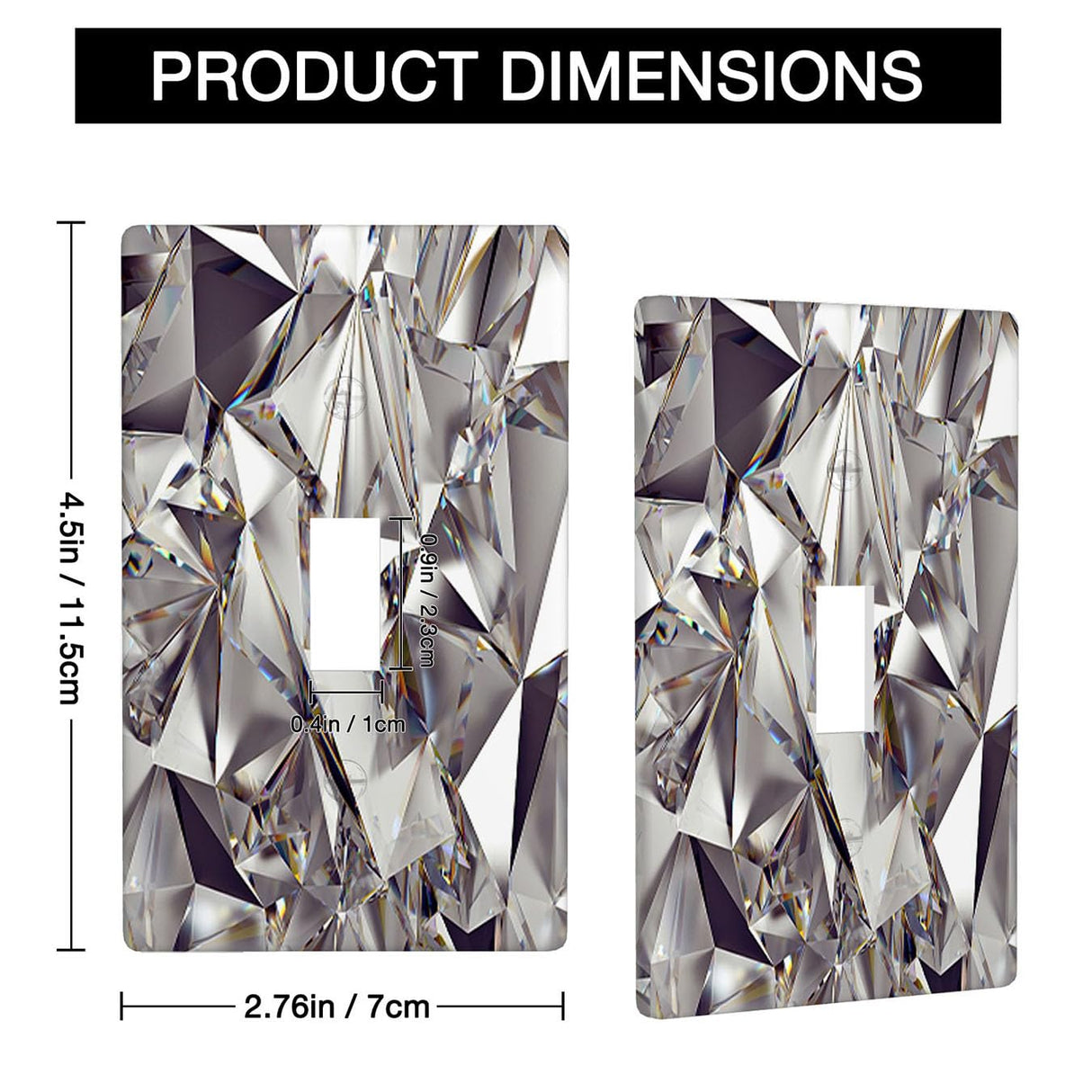 Moslion Diamond Shine 1-Gang Toggle Wall Plate 3D Shining Crystal Sparkle Light Switch Plug Covers Home Kitchen Bathroom Bedroom Decor Moslion