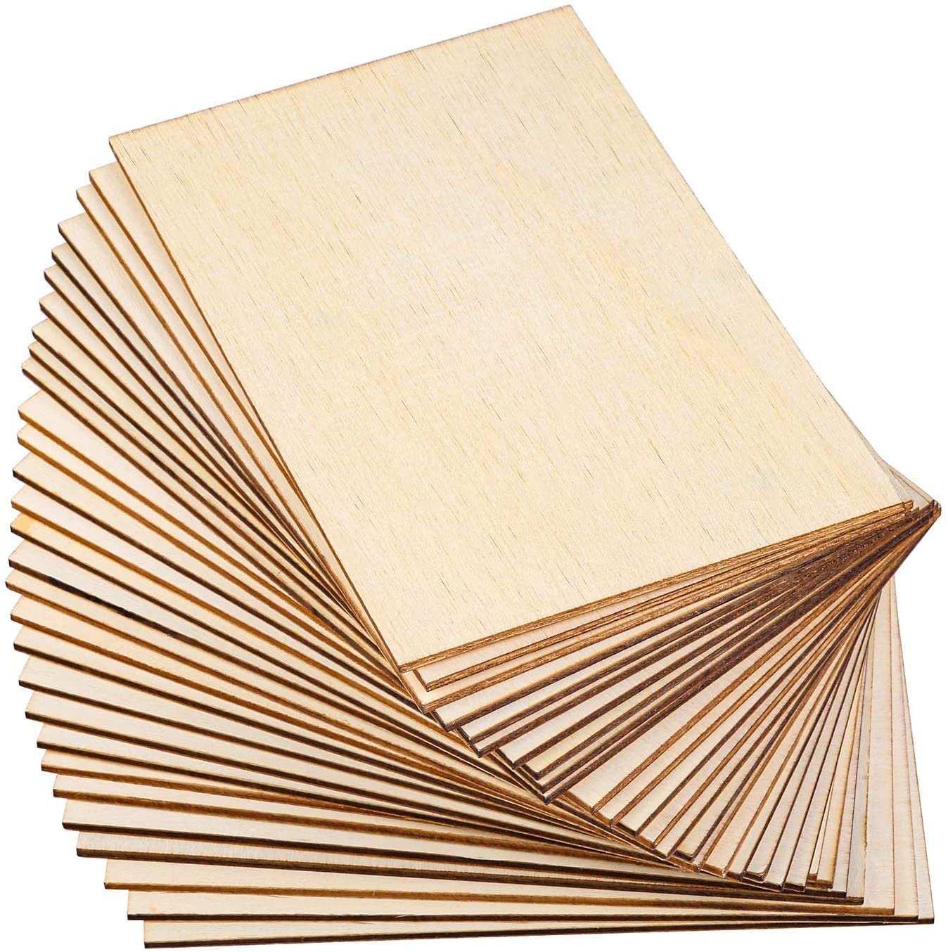 SIWUCHYE Unfinished Wood, 15 Pack Basswood Sheets for Crafts, Craft Wood Board for House Aircraft Ship Boat Arts and Crafts, School Projects, Wooden