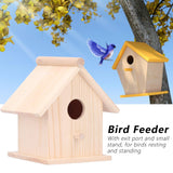 Bird Nests Decor Creative Ornament Bird House Wooden Outdoor Birds Nests Cage Garden Bird Feeder Box Solid Wood Bird Housewooden Small for Motheaten Yosoo