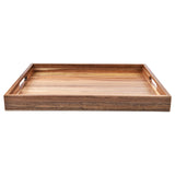 Acacia Wood Serving Tray with Handles (17 Inches) – Decorative Serving Trays Platter for Breakfast in Bed, Lunch, Dinner, Appetizers, Patio, Ottoman, ZESPROKA