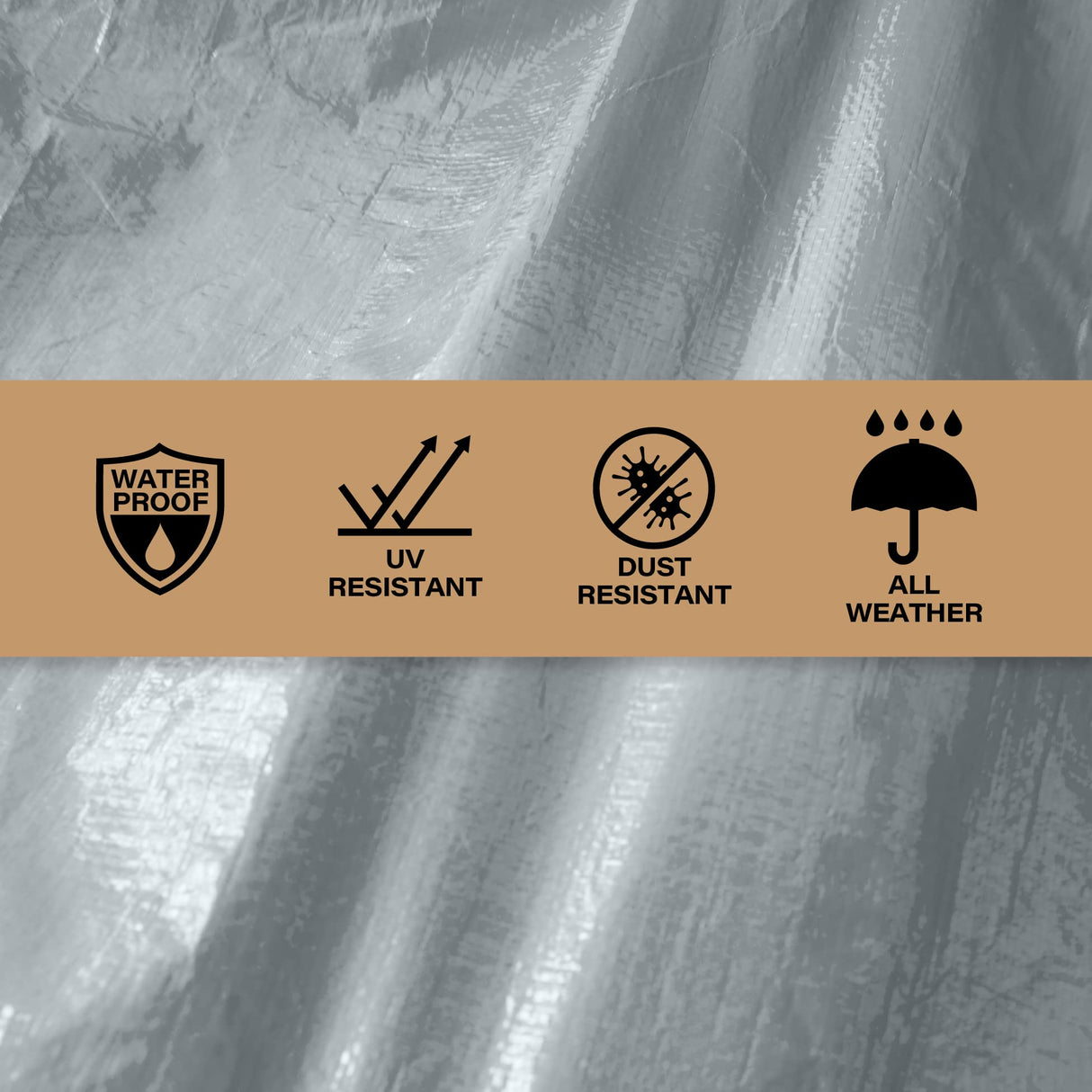 12x20 Heavy Duty Tarp, 10 Mil Thick, Waterproof, Tear & Fade Resistant, High Durability, UV Treated, Grommets Every 18 Inches. (Silver/Brown - KING-A-MA-JIGS