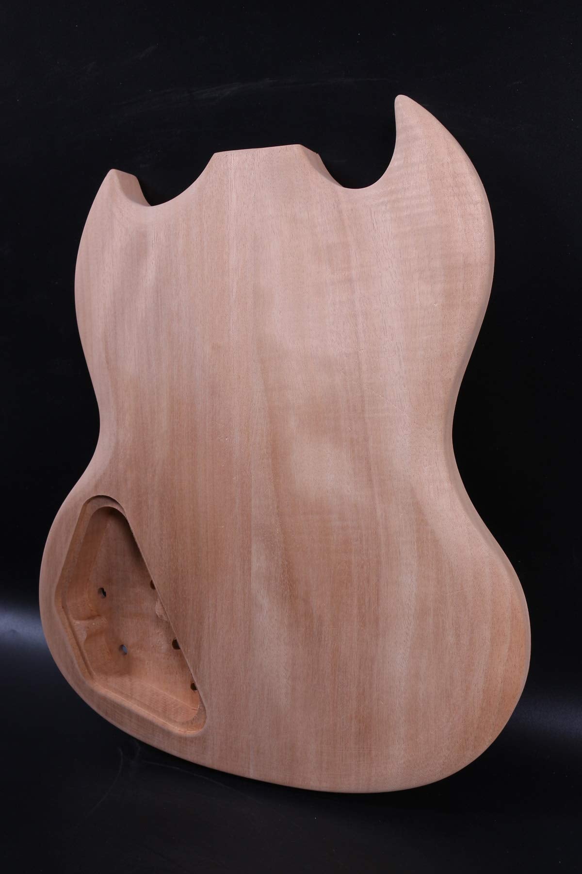 Unfinished Guitar Body Mahogany Wood Set in Heel DIY electric guitar Body replacement HH pickups - WoodArtSupply