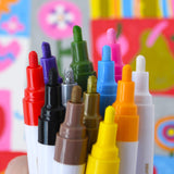 Primrosia Essentials 12 Extra Fine and 12 Medium Acrylic Paint Pens for Bullet Journaling, Drawing and Coloring Primrosia