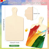 36 Pcs Wooden Mini Cutting Board with Handle Unfinished Wood Craft Mini Charcuterie Boards Paddle Blank Small Chopping Board for DIY Kitchen Cooking Marsui