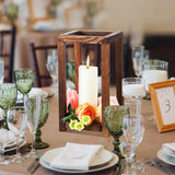 Geetery 4 Pcs Decorative Wedding Wood Lantern Candle Holders for Table Centerpiece Rustic Wooden Wedding Table Decoration Country Barn Farmhouse Geetery