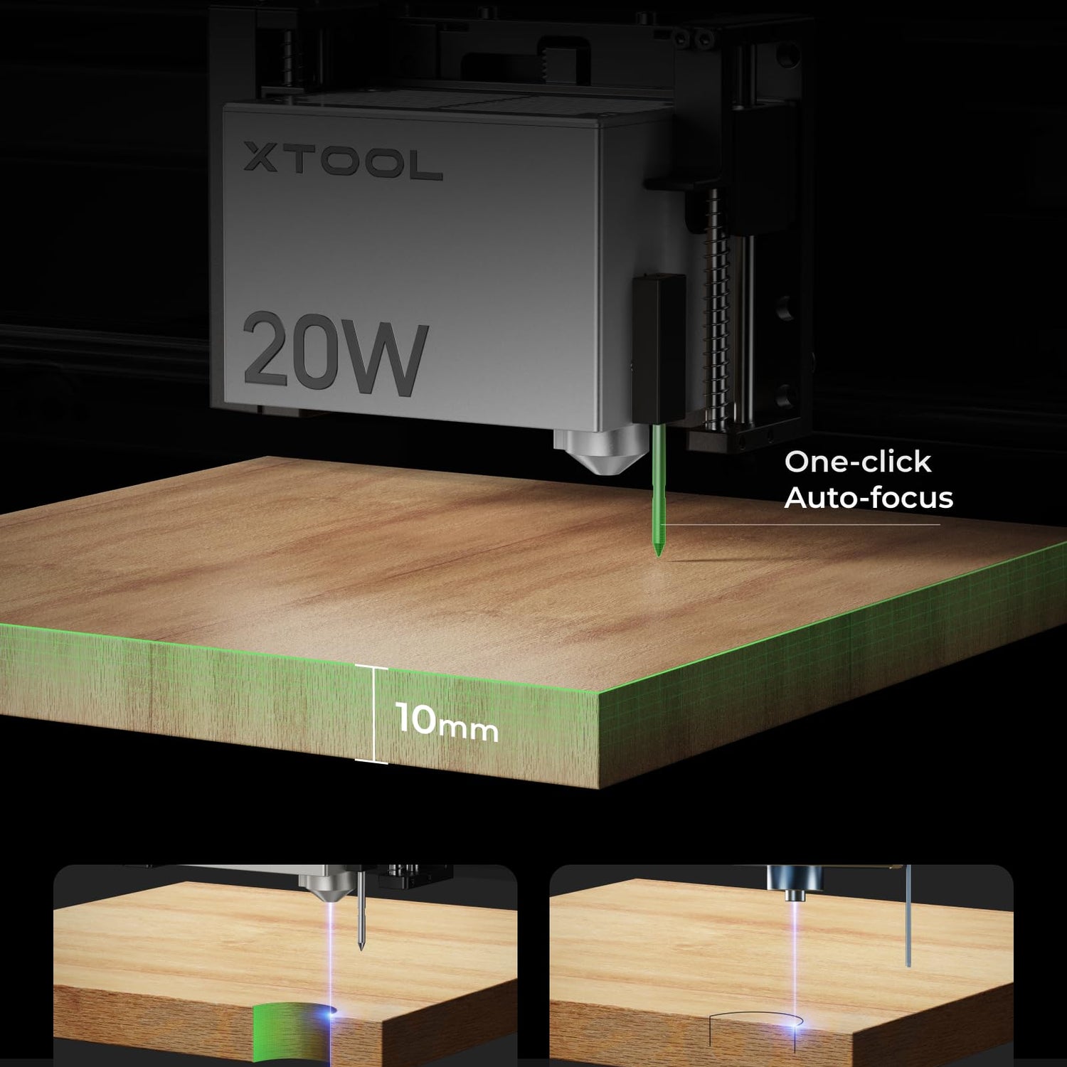 xTool S1 20W Enclosed Diode Laser Engraver and Cutter Includes Smart Air Assist, Honeycomb, 1064nm Infrared Laser Module for Woodworking, Jewelry xTool
