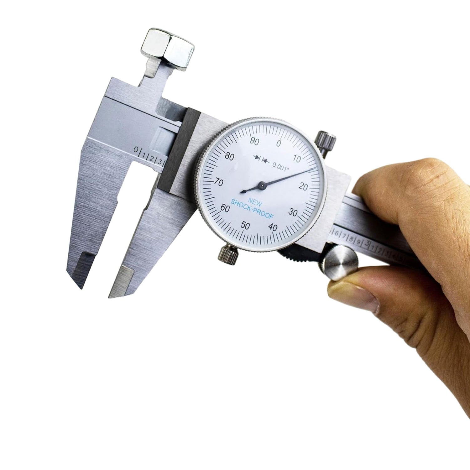 HFS (R) 0-6" Stainless Steel 4 Way Dial Caliper .001" Shock Proof HFS