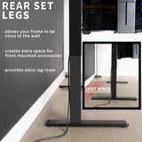 VIVO Electric Stand Up Desk Frame Workstation with Rear-Set Legs, Frame Only, Single Motor Ergonomic Standing Height Adjustable Base with Memory VIVO