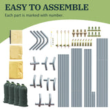 Weather Fast 6x6 Ft Heavy Duty Outdoor Storage Shed Shelter with Roll-up Zipper Door S-Hooks and Sandbags, Waterproof and UV Resistant Portable Weather Fast