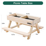 Boulphia Chicken Feeders and Waterers, Chicken Feeder No Waste Kit with Chicken Picnic Table and 2 Chicken Water Feeder, Handmade Wooden Chicken Boulphia