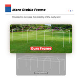 10x30 Party Tent Wedding Patio Gazebo Outdoor Carport Canopy Shade with Side 8 Removable Walls FDW