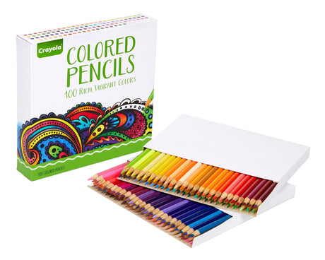 Crayola Adult Colored Pencil Set (100ct), Premium Coloring Pencils For Adult Coloring Books, Holiday Gift for Teens & Adults, Stocking Stuffer Crayola