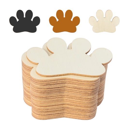 Unfinished The Dog Paw Cat Claw Shape Wooden Tag Wood Cutout Blank Wood Slices Wooden Gift Tags for Christmas Thanksgiving Day Holiday Wedding - WoodArtSupply