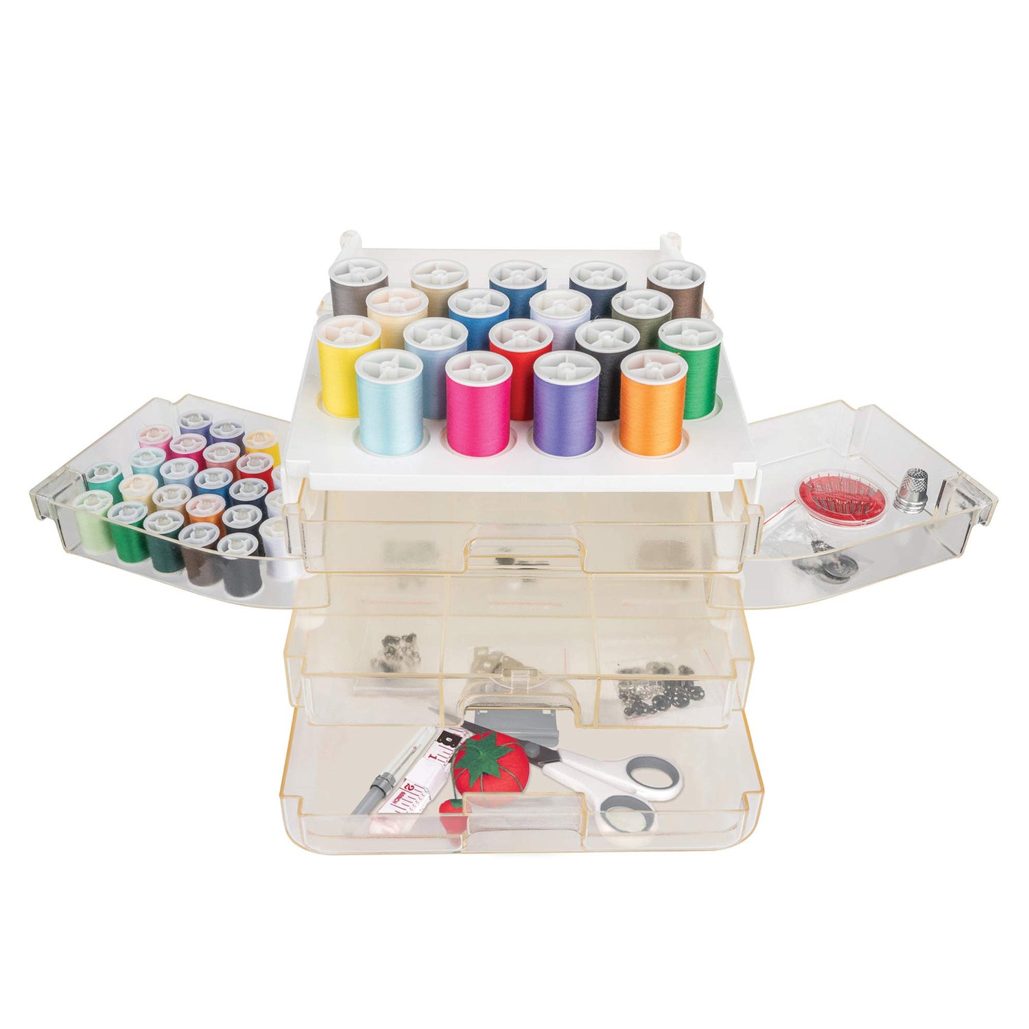 Singer Sew-It-Goes, 224 Piece - Sewing Kit & Craft Organizer - Sewing Case Storage with Machine Sewing Thread, White SINGER