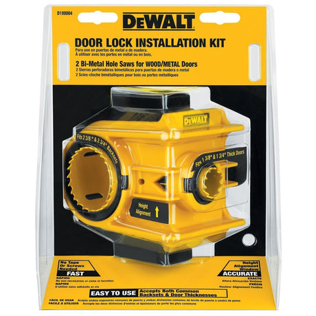 DEWALT Door Lock Installation Kit, C-Clamp Design, For Metal or Wood Doors, 2 Adjustable Bushings, Easy Installation (D180004), Multicolor DEWALT