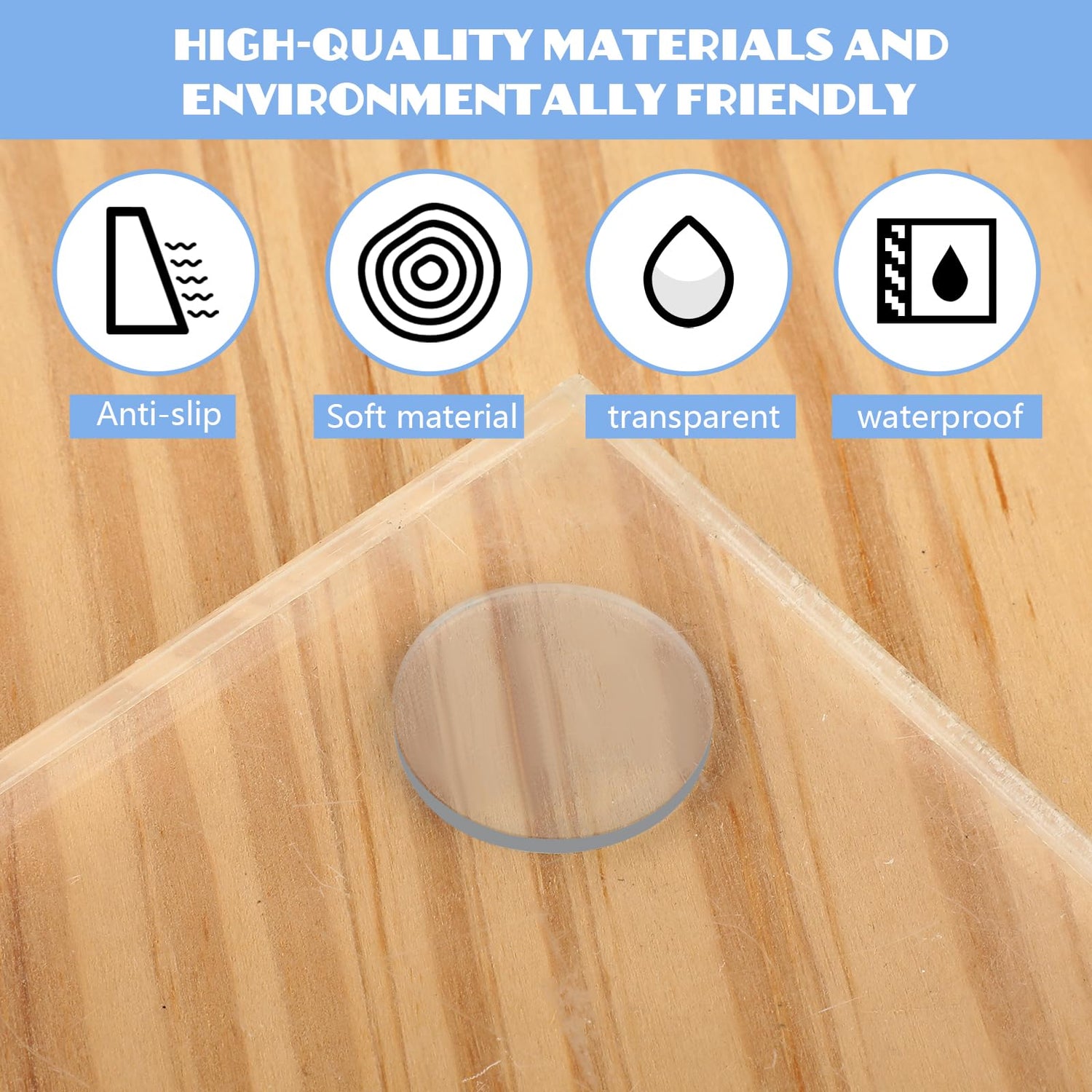 40PCS 25mm Glass Table Top Bumper, Anti Slip Pads Rubber Glass Table Top Grippers Silicone Rubber Pads Non-Adhesive Clear Cushioning pad for Dining, Teaaha