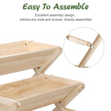 Notume 3 Tiers Wooden Vertical Raised Garden Bed with Legs,Planter Raised Beds Kit for Flowers Herbs Vegetables, Natural Notume