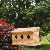 STARSWR Bird Houses for Outside,Outdoor Bird House Room for 3 Bird Families 3 Hole Bluebird Finch Cardinals Hanging Birdhouse STARSWR