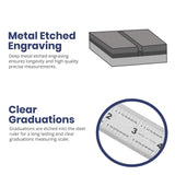 6" Stainless Steel Ruler with Non-Skid Cork Backing: 32 & 64 divisions per inch Pacific Arc