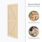 ROYMELO 36x84 inch Sliding Barn Wood Door Slab with 6.6ft Hardware Kit, Requires Simple DIY Assembly ROYMELO