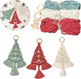 3PCS Christmas Tree Macrame Kit, Christmas Macrame Woven Tree DIY Kit, Woven Macrame Christmas Trees DIY Wall Hangings, Macrame Kits for Adults Panmall