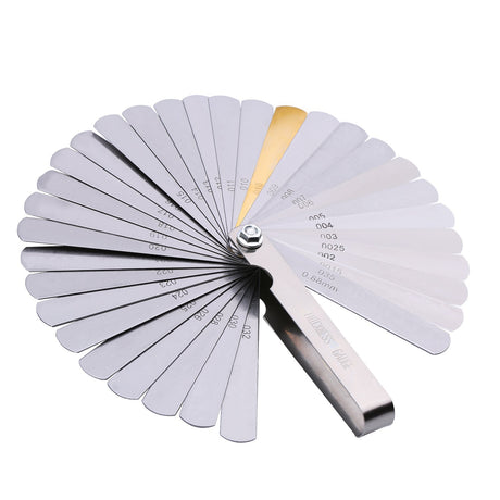 32 Blades Steel Feeler Gauge Dual Marked Metric and Imperial Measuring Tool Hotop
