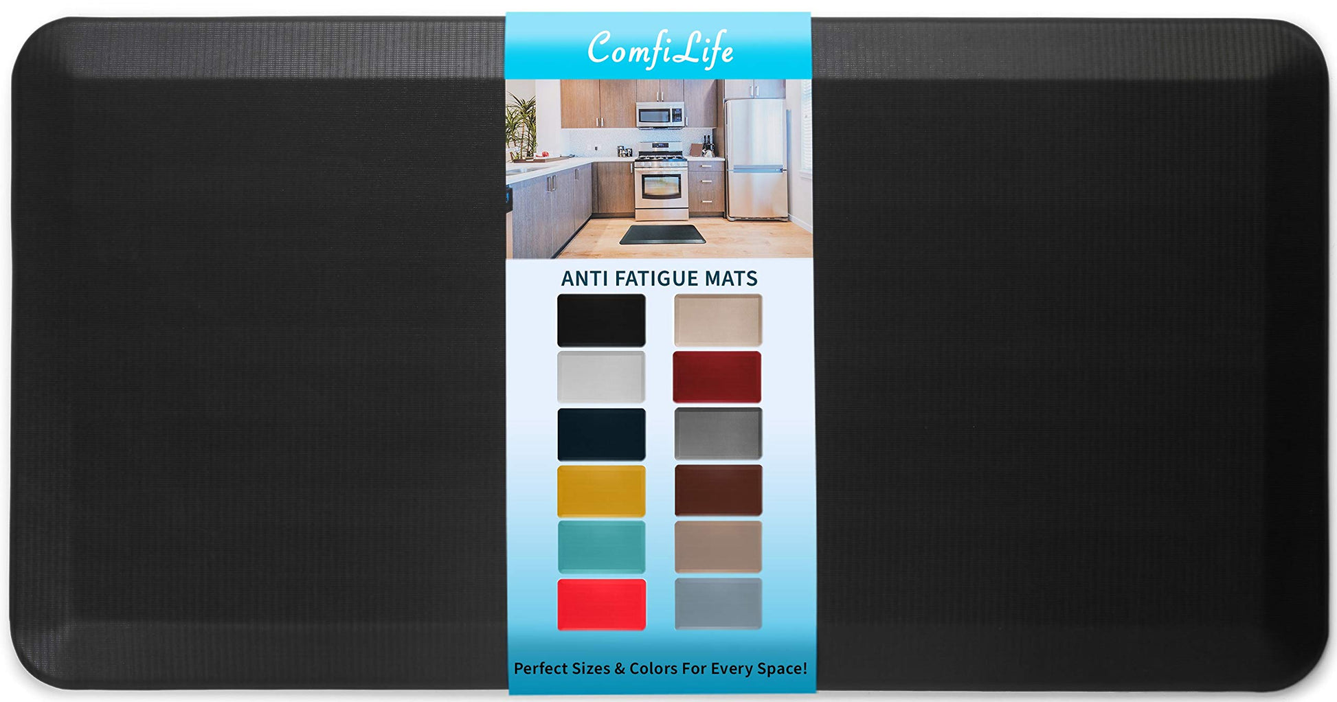 ComfiLife Anti Fatigue Floor Mat – 3/4 Inch Thick Perfect Kitchen Mat, Standing Desk Mat – Comfort at Home, Office, Garage – Durable – Stain - WoodArtSupply