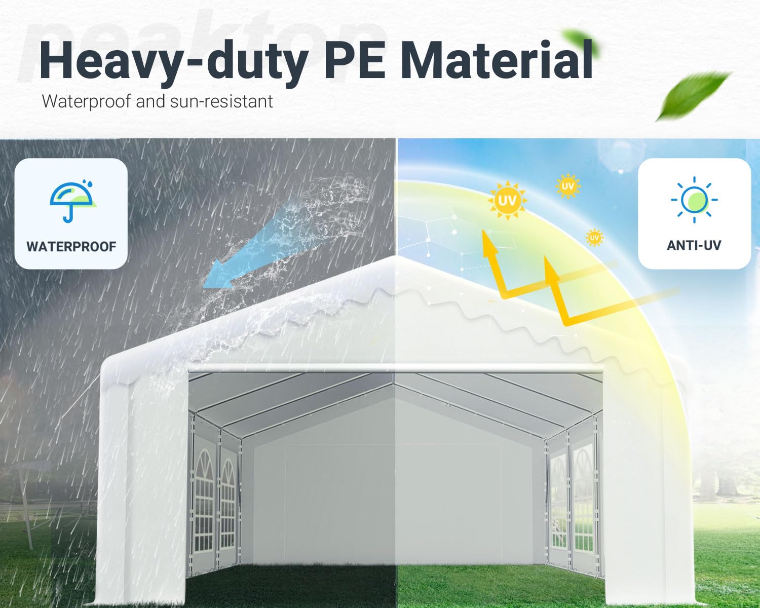 PEAKTOP OUTDOOR 20'X40' Party Tent Heavy Duty Wedding Tent Outdoor Gazebo Event Shelter Canopy with Carry Bags - WoodArtSupply