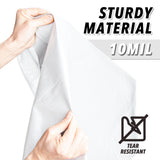 CARTMAN Finished Size 12x20 Feet 10 Mil White Heavy Duty Poly Tarp, Multipurpose Protective Cover, UV Resistant, Waterproof Poly Tarpaulin with CARTMAN