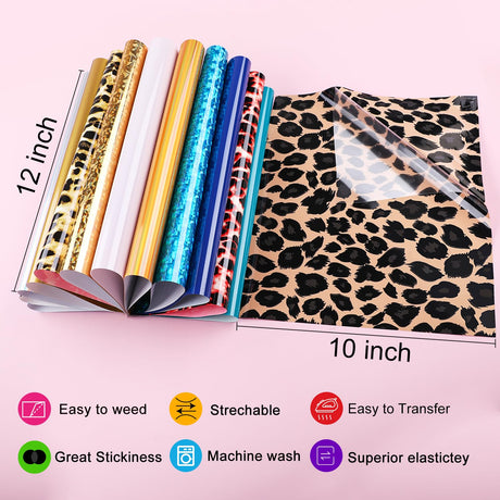 CAREGY HTV Heat Transfer Vinyl Bundle: 80 Pack 12" x 10" Iron on Vinyl for T-Shirt, 53 Assorted Colors for All Cutter Machine or Heat Press Machine CAREGY