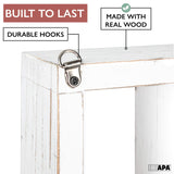 Ilyapa Rustic Wood Knick Knack Floating Shelf Weathered White - Wall Mounted or Freestanding Farmhouse Decor Display Case for Essential Oils, Ilyapa