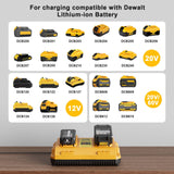 DCB102 Dual Charging Station Replacement for Dewalt 20V Battery Charger Compatible with Dewalt 12/ 20V MAX Battery DCB200 DCB205 DCB206 DCB606 DCB609 Lomrige