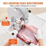 VEVOR Commercial Electric Meat Bandsaw, 1500W Stainless Steel Countertop Bone Sawing Machine, Workbeach 19.3" x 15", 0.16-7.9 Inch Cutting Thickness, VEVOR