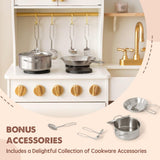 Tiny Land Play Kitchen for Kids, Wooden Play Kitchen with Toy Storage System, Toy Kitchen Set with Plenty of Play Features, Kids Play Kitchen Tiny Land