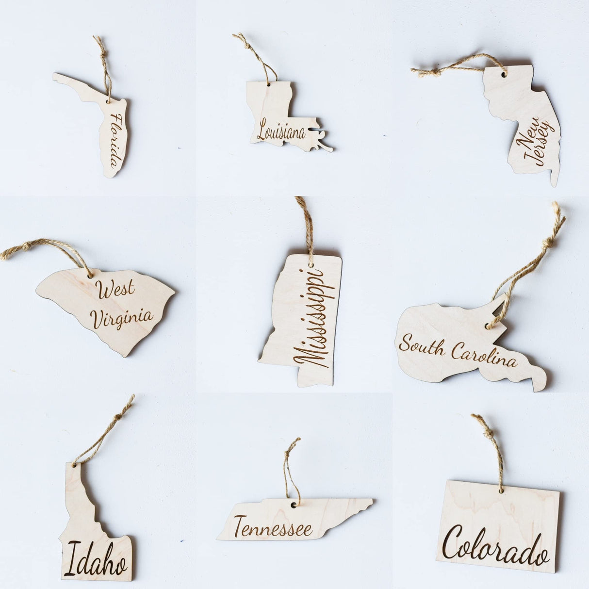 State Christmas Ornaments, Wooden Tree Holiday Decor, Unfinished 2021 Personalized Unique Durable Engraved Shapes (New York) WoodArtSupply