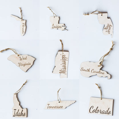 State Christmas Ornaments, Wooden Tree Holiday Decor, Unfinished 2021 Personalized Unique Durable Engraved Shapes (New York) - WoodArtSupply