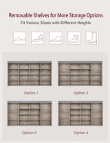 DINZI LVJ Shoe Storage Bench with Cushion, 16-Cubby Shoe Rack, Adjustable Shelves, Multifunctional Shoe Organizer Bench for Entryway, Mudroom, DINZI LVJ