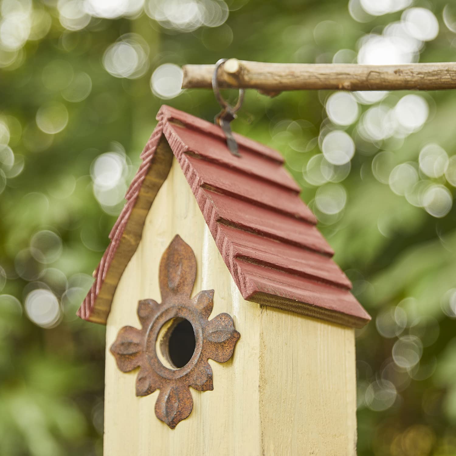 Glitzhome Wooden Bird House Indoor Outdoor Decor Hanging Garden Birdhouse 9" H glitzhome