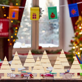 Geetery 12 Pcs Wooden Christmas Tree Standing Unfinished Wood Christmas Tree Pallet Ornaments 4 x 2.6 Blank Rustic Farmhouse Tree Shaped Craft Geetery