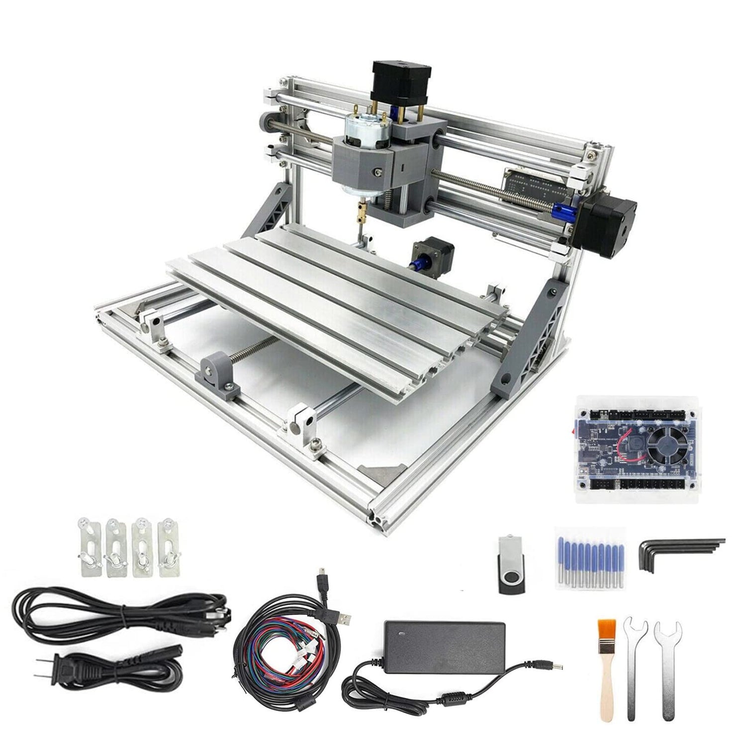 CNCTOPBAOS 3 Axis Desktop DIY Mini CNC 3018 Router Kit GRBL Control Plastic Acrylic PCB PVC Wood Carving Milling Engraving Machine Working Area CNCTOPBAOS