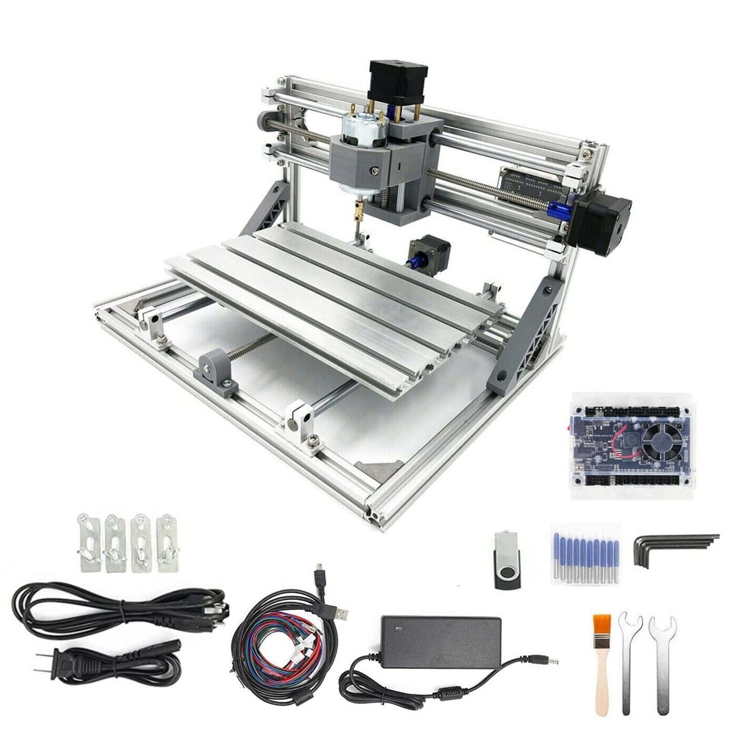 CNCTOPBAOS 3 Axis Desktop DIY Mini CNC 3018 Router Kit GRBL Control Plastic Acrylic PCB PVC Wood Carving Milling Engraving Machine Working Area