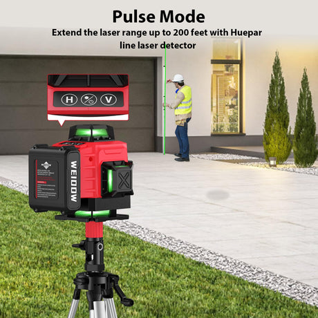 16 Lines Laser Level 360 Self Leveling - Accurate 4×360 Laser Level Line Tool for Easy Measurements - Ideal for Professionals - Durable and WEIDDW